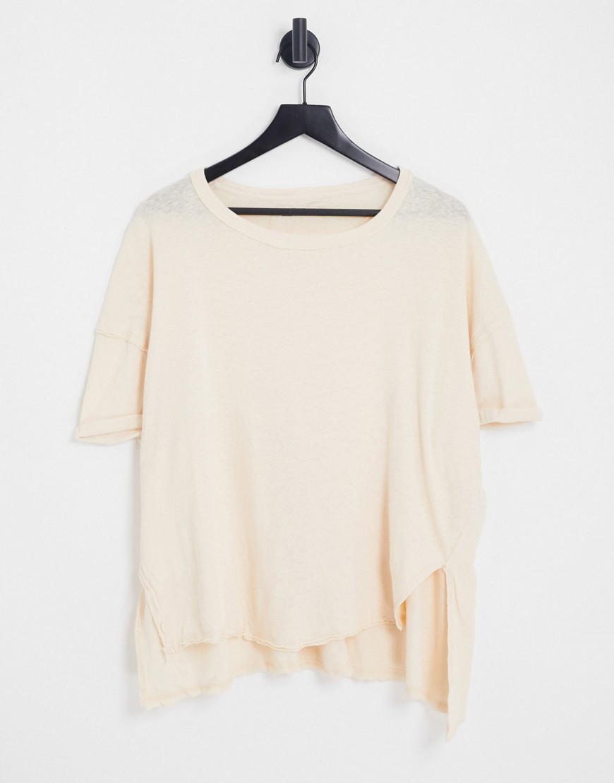 Free People diego longline t-shirt in sand-Neutral
