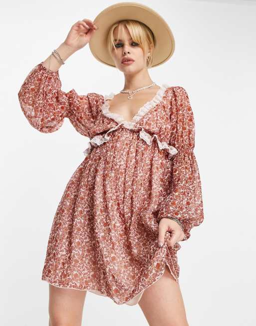 Free people greatest outlet day smocked mini dress