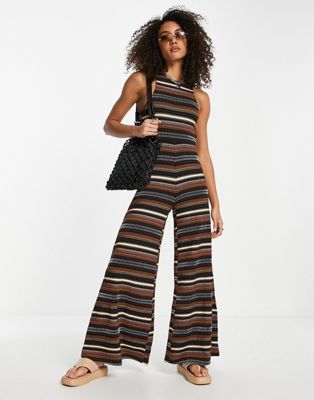 Free People dixie striped jumpsuit in multi