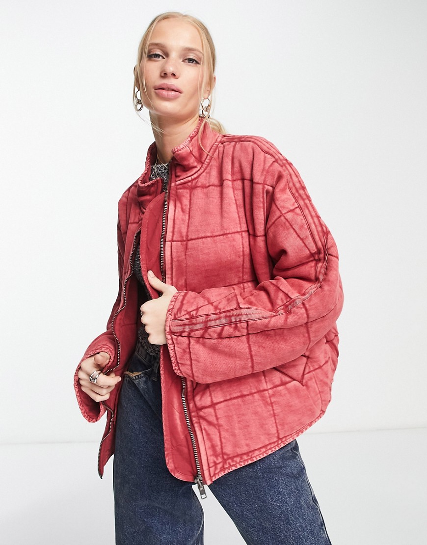 Free People dolman quilted jacket in red