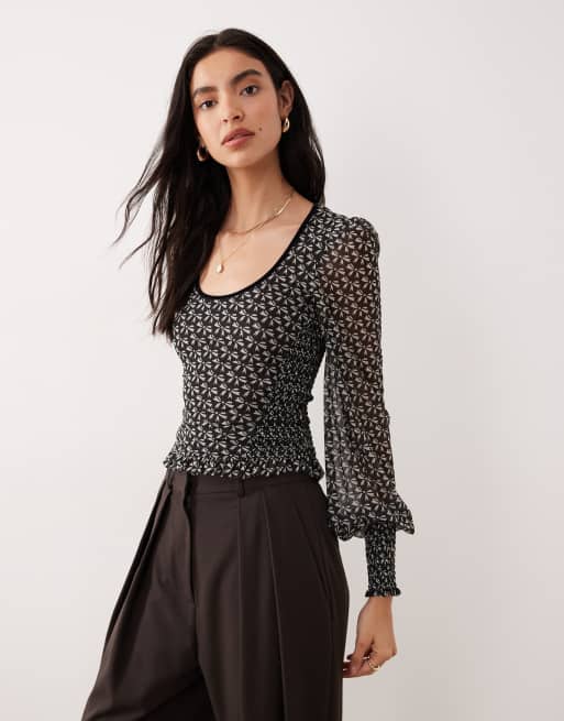 Free People dottie knit scoop top in black combo, 2 of 4