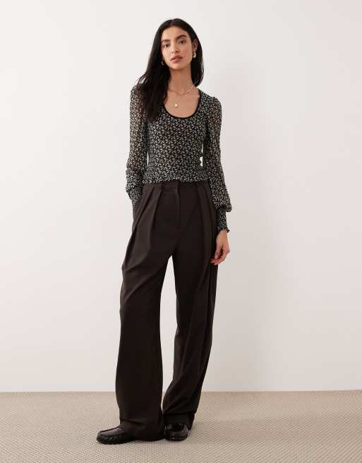 Free People dottie knit scoop top in black combo, 3 of 4