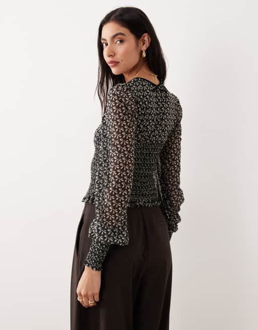Free People dottie knit scoop top in black combo, 4 of 4