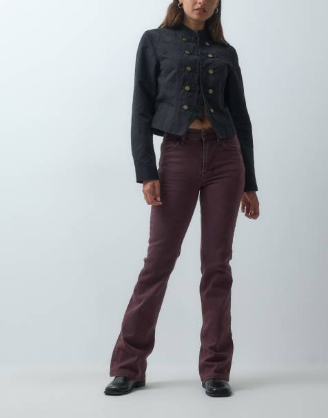 Free People double knot high rise trouser in plum - view 1