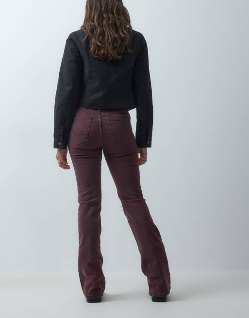 Free People double knot high rise trouser in plum, 3 of 5