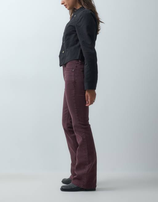 Free People double knot high rise trouser in plum, 5 of 5
