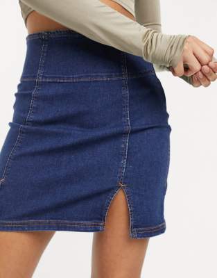 free people denim skirt