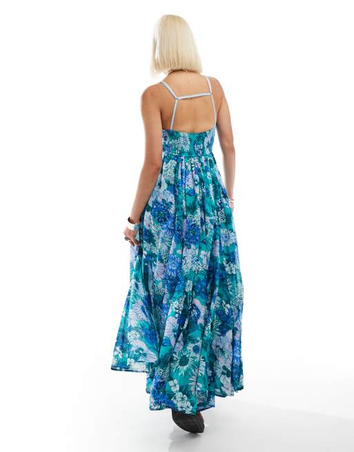 Free People dream weaver bloom floral cami maxi dress in blue | ASOS