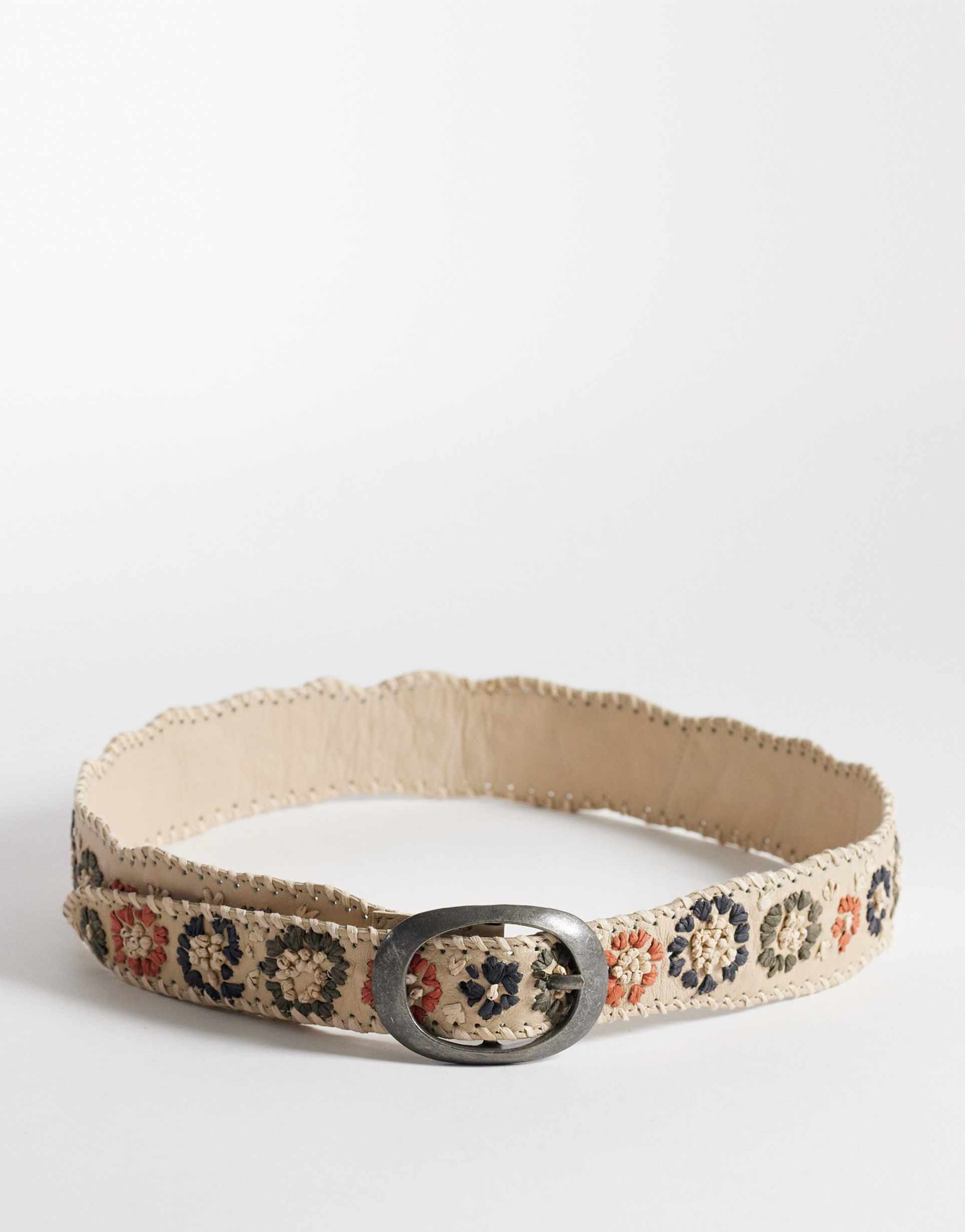 free people dreaming raffia belt in natural