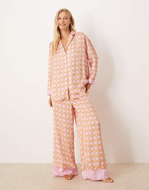 Free People – Dreamy Days – Orange, mönstrad pyjamas - view 1