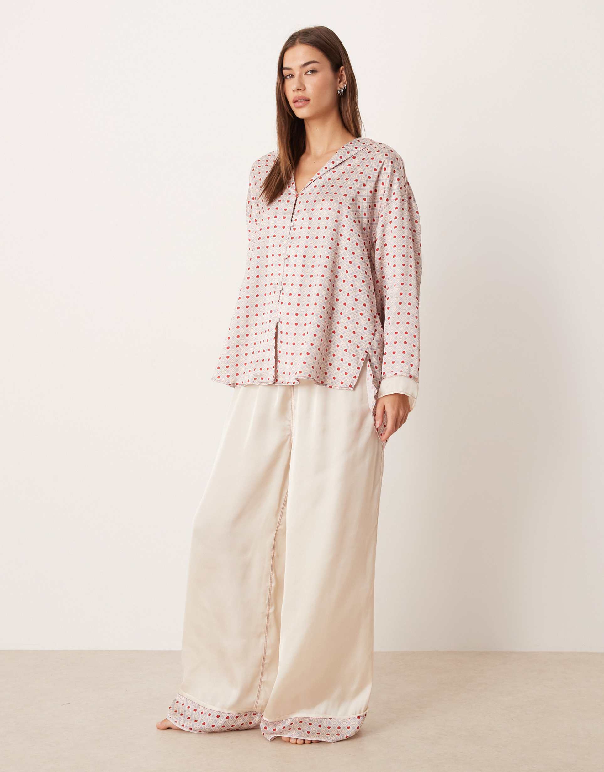 free people dreamy days pajama set in heart print