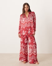 Free People dreamy days printed pajama set in cherry