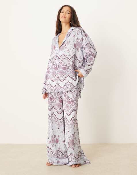 Free People Dreamy Days printed pajama set in ice - view 1