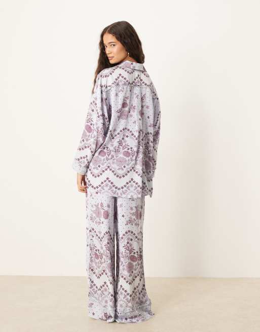 Free People Dreamy Days printed pajama set in ice