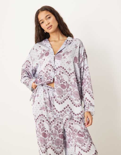 Free People Dreamy Days printed pajama set in ice