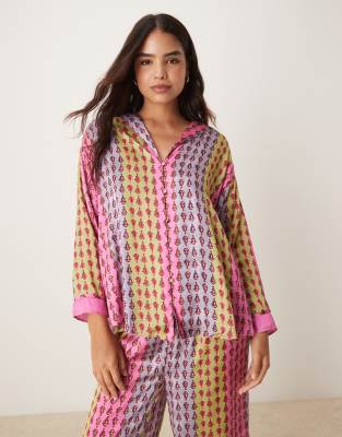 Free People - Dreamy Days - Pyjama aus mehrfarbigem Satin-Bunt