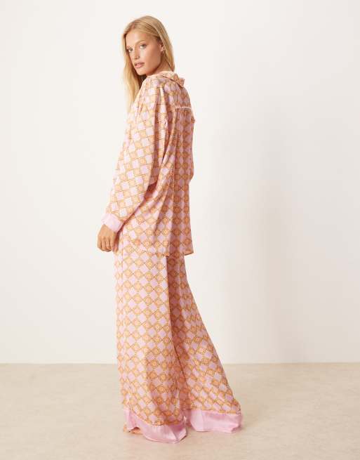 Free People – Dreamy Days – Pyjamaset in Orange mit Muster, 3 von 4