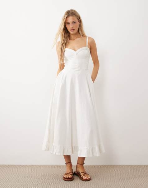 Free People drop waist midi dress in coconut milk