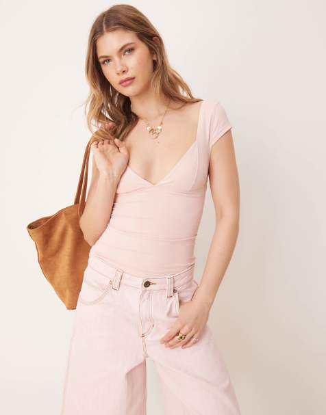 Free People duo corset cami top in ballet pink - view 1