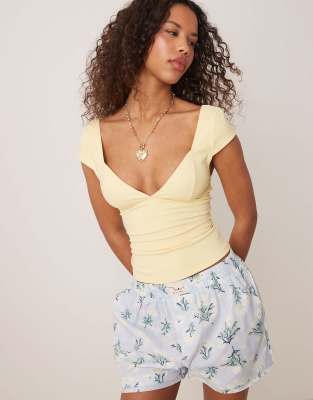 Free People Duo Corset Cami Top In Yellow