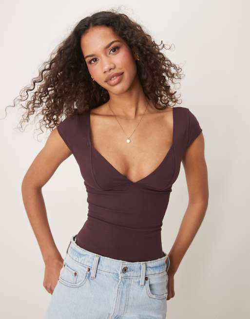 Free People duo corset cami top in grape