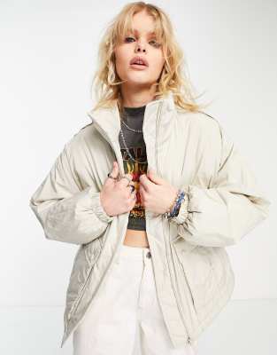 Free People Duvet padded bomber jacket in cream