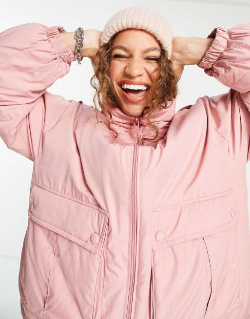 Free People Duvet padded bomber jacket in rose ASOS
