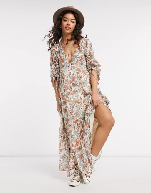 Free People Earthfolk floral maxi dress in cream multi ASOS