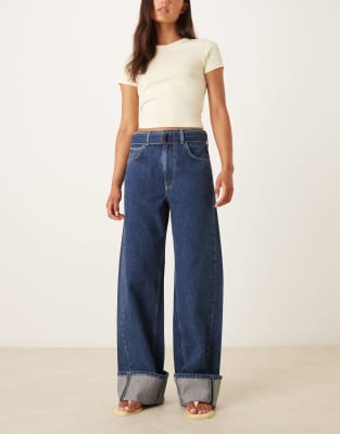 Free People East Bay Cuffed Jeans In Blue