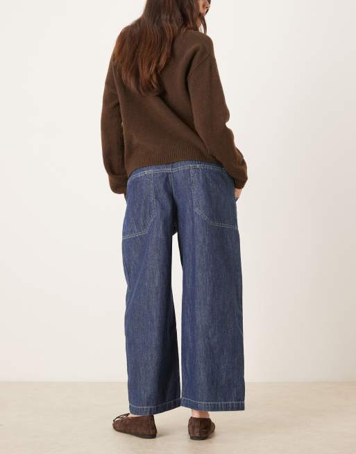 Free People - Easy - Denim broek met elastische taille in blauw, 3 van 5