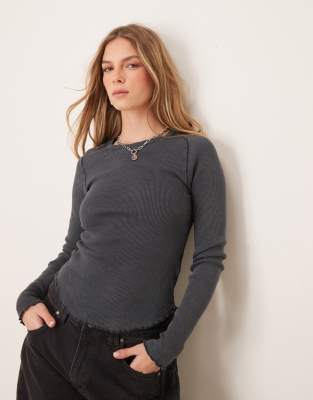 Free People Easy Does It Slash Neck Top In Black