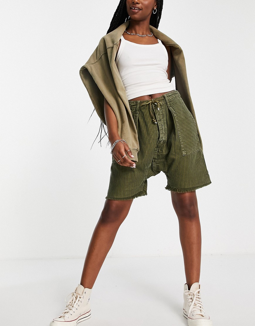 Free People Easy Rider hareem shorts in green