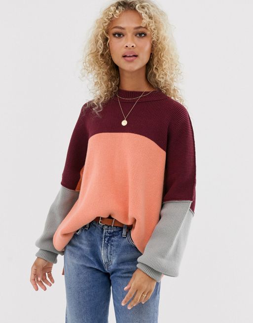 Free People Easy Street color block sweater