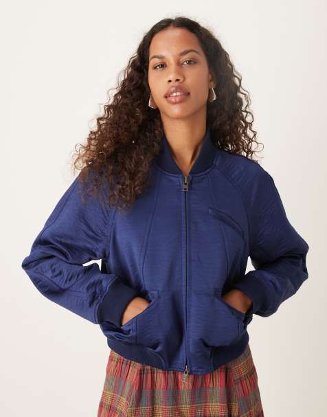 Free People ellie satin bomber in cosmic club - view 1
