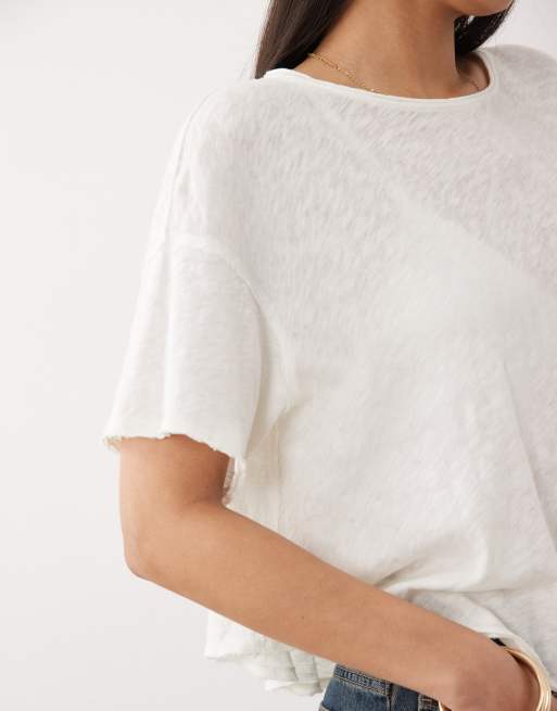 Free People elsie swing t-shirt in whisper white, 3 of 4