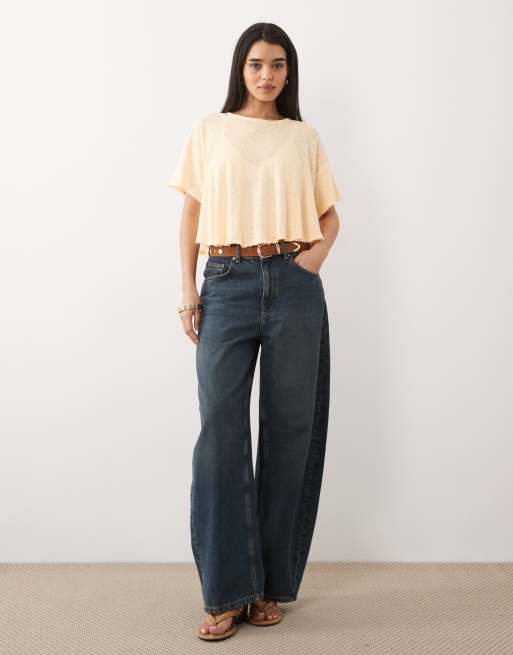 Free People elsie swing T-shirt in yellow, 2 of 4