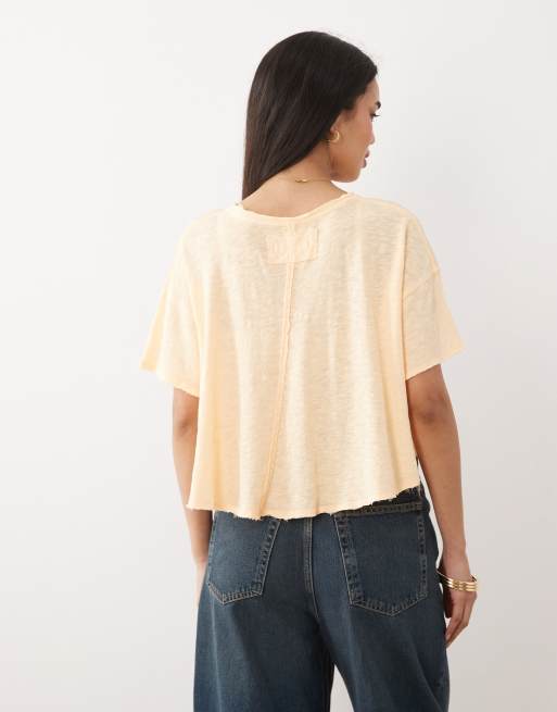 Free People elsie swing T-shirt in yellow, 3 of 4