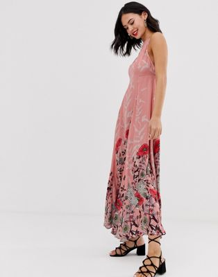 Free People - Embrace It - Lange jurk met bloemenprint-Roze