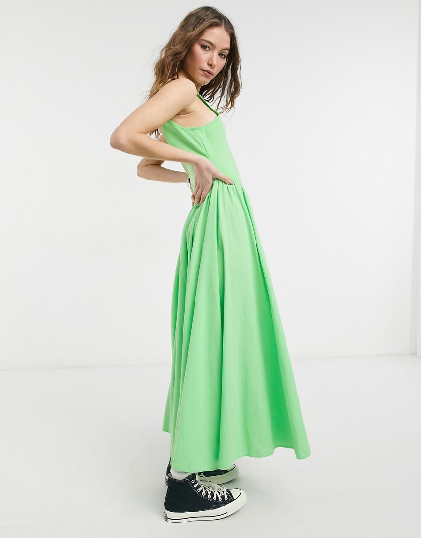 Free People Emily Midi Dress In Lime Green