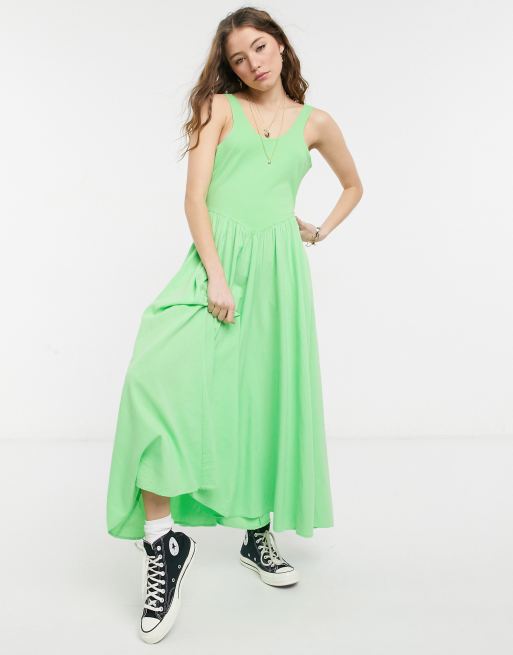 Free people green store dress