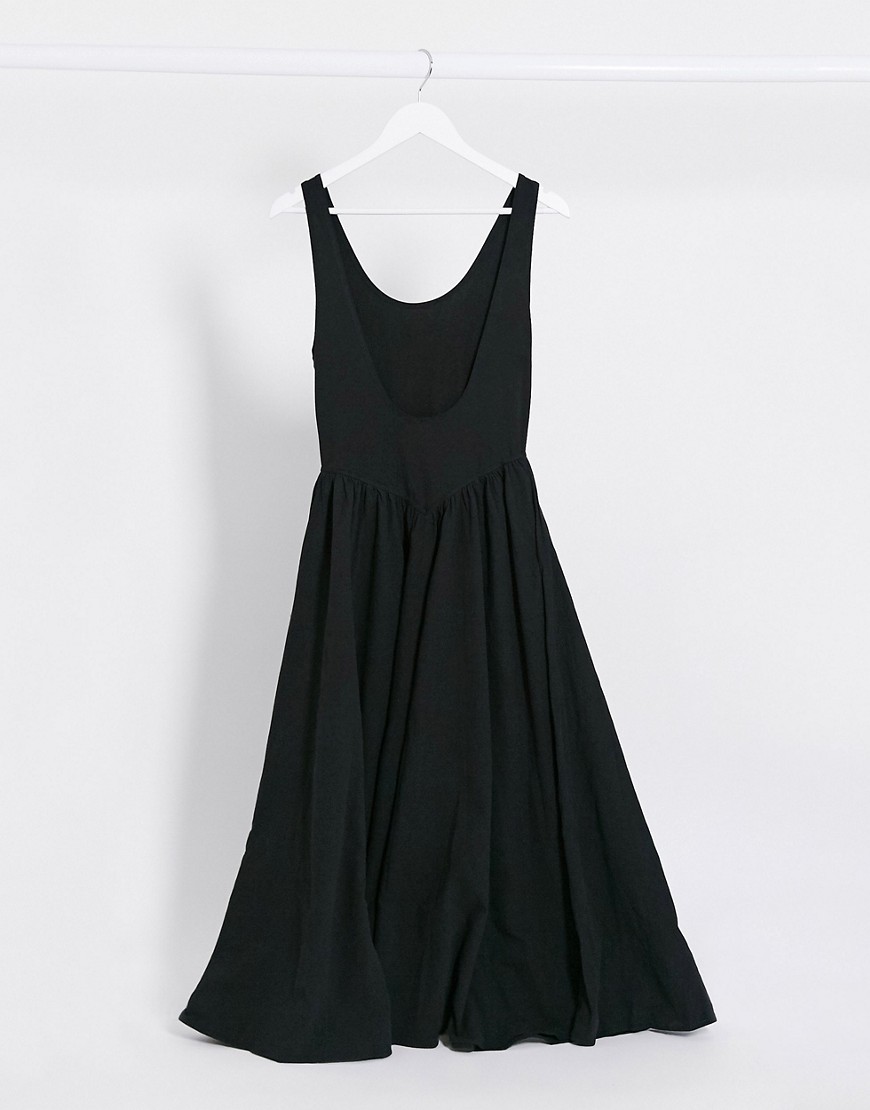 Free People - Emilys - Midi-jurk in zwart-Wit