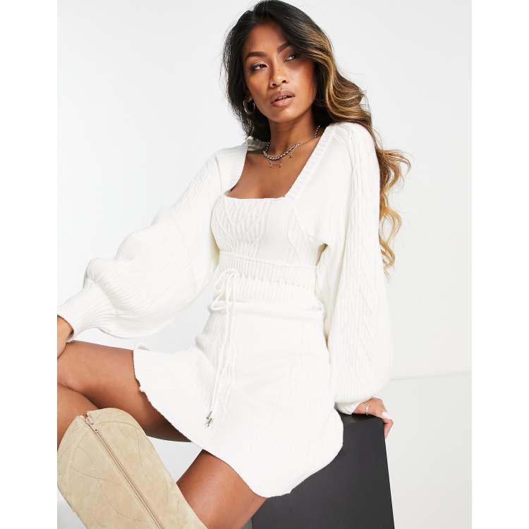 Free people long sleeve hotsell white dress