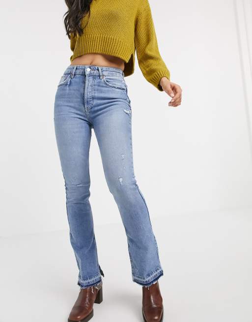 Free People Emmy split hem bootcut jean in blue