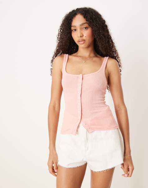 Free People end game pointelle tank top in light pink - view 1