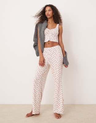 Free People - Ensemble de pyjama à motif fleuri - Rouge/blanc-Multicolore