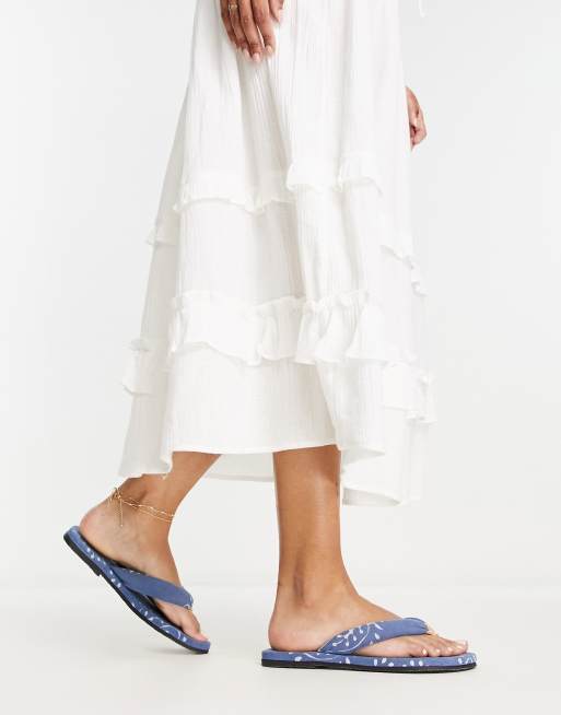 Free People es vedra printed fabric sandal in azure blue | ASOS