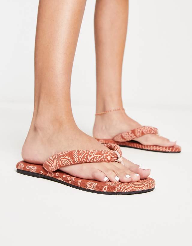 Free People es vedra printed fabric sandal in terracotta