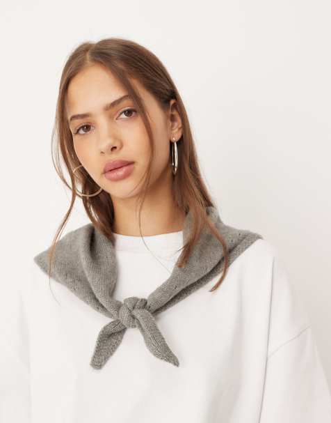 Free People essential triangle scarf in grey - view 1