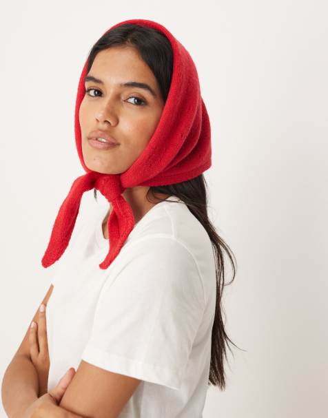 Free People essential triangle scarf in red - view 1