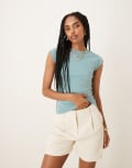 [Free People] Free People Ever Had baby t-shirt in tourmaline-Blue S Tourmaline